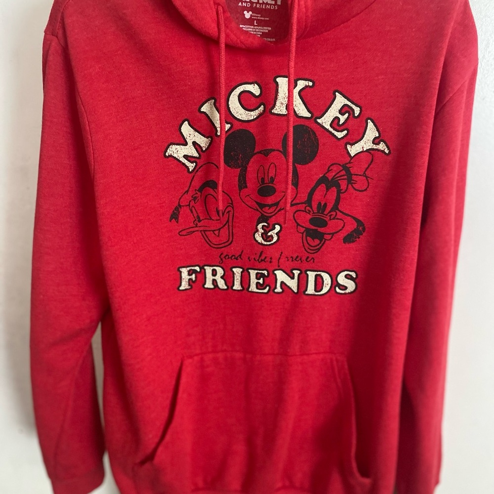 Like New Mickey and Friends Vintage look Red Hoodie